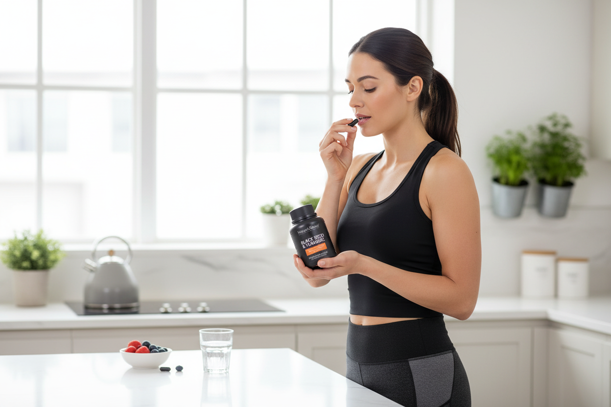 Person taking supplements